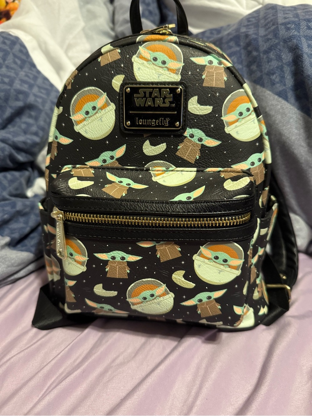 Star Wars The Child (Grogu) Black Mini Backpack by Loungefly